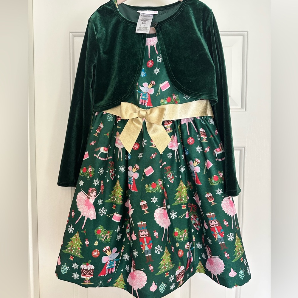 Bonnie Jean Nutcracker Dress Green size 7